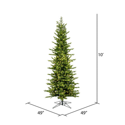 Vickerman 10' x 49" Moutauk Pine Artificial Christmas Pencil Tree  Warm White Dura-lit LED Lights