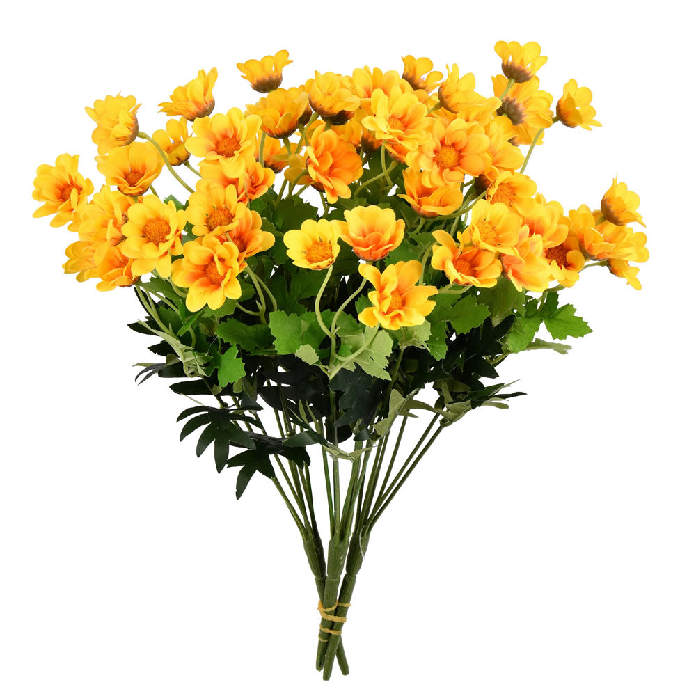 Vickerman 14.5" Artificial Yellow Wild Daisy Bush Set of 3