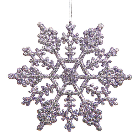 Vickerman 8" Lavender Glitter Snowflake Christmas Ornament 12 per Box