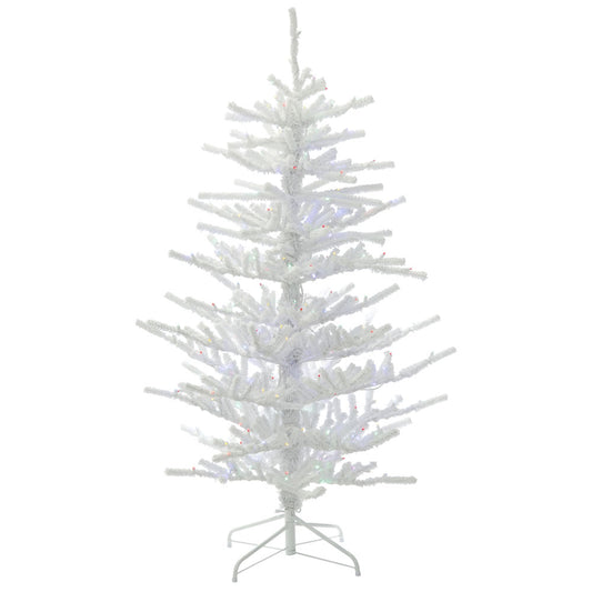 Vickerman 7.5' Flocked Twig Artificial Christmas Tree Multi-Colored Dura-lit LED Lights