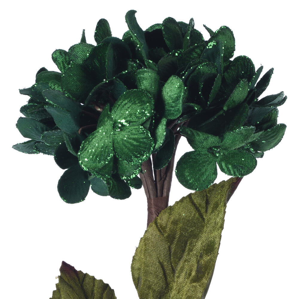 Vickerman 17" Artificial Emerald Hydrangea Christmas Spray 3 per bag