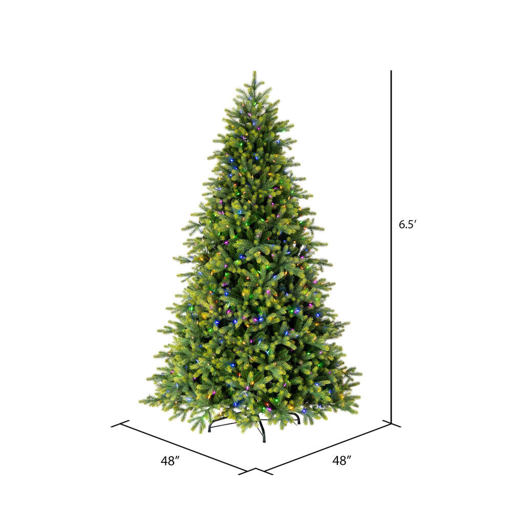 Vickerman 6.5' x 48" Jersey Fraser Fir Artificial Christmas Tree LED Color Changing Mini Lights