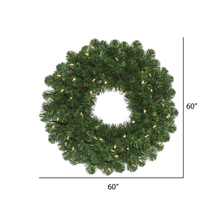 Vickerman 60" Oregon Fir Artificial Christmas Wreath Warm White Single Mold LED Wide Angle Lights