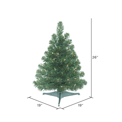 Vickerman 26" Oregon Fir Artificial Christmas Tree Clear Dura-lit Lights