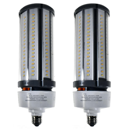 Damar- LED Corn Cob Post Top Bright Light Bulb Type B Ballast Bypass 45W/54W/63W E26 Medium Base 30K/40K/50K Color Selectable 6300/7560/8820 Lumen Dimmable 120-277VAC Pack of 2- For Warehouse Garage