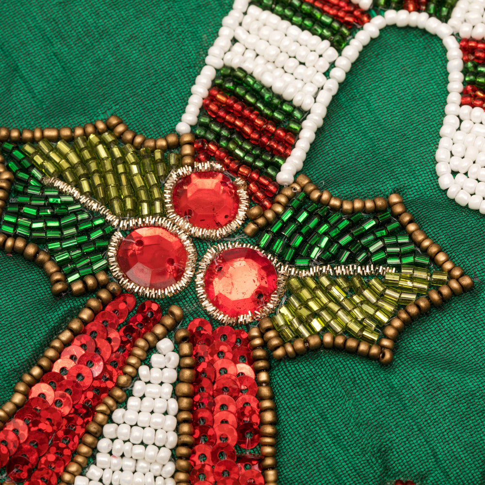 Vickerman 52" Green Beaded Candy Cane Christmas Tree skirt