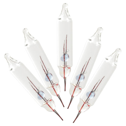 Vickerman Clear Glass Incandescent Mini Bulb with Pinched Base, 2.5 Volt 170mA, 500 per bag