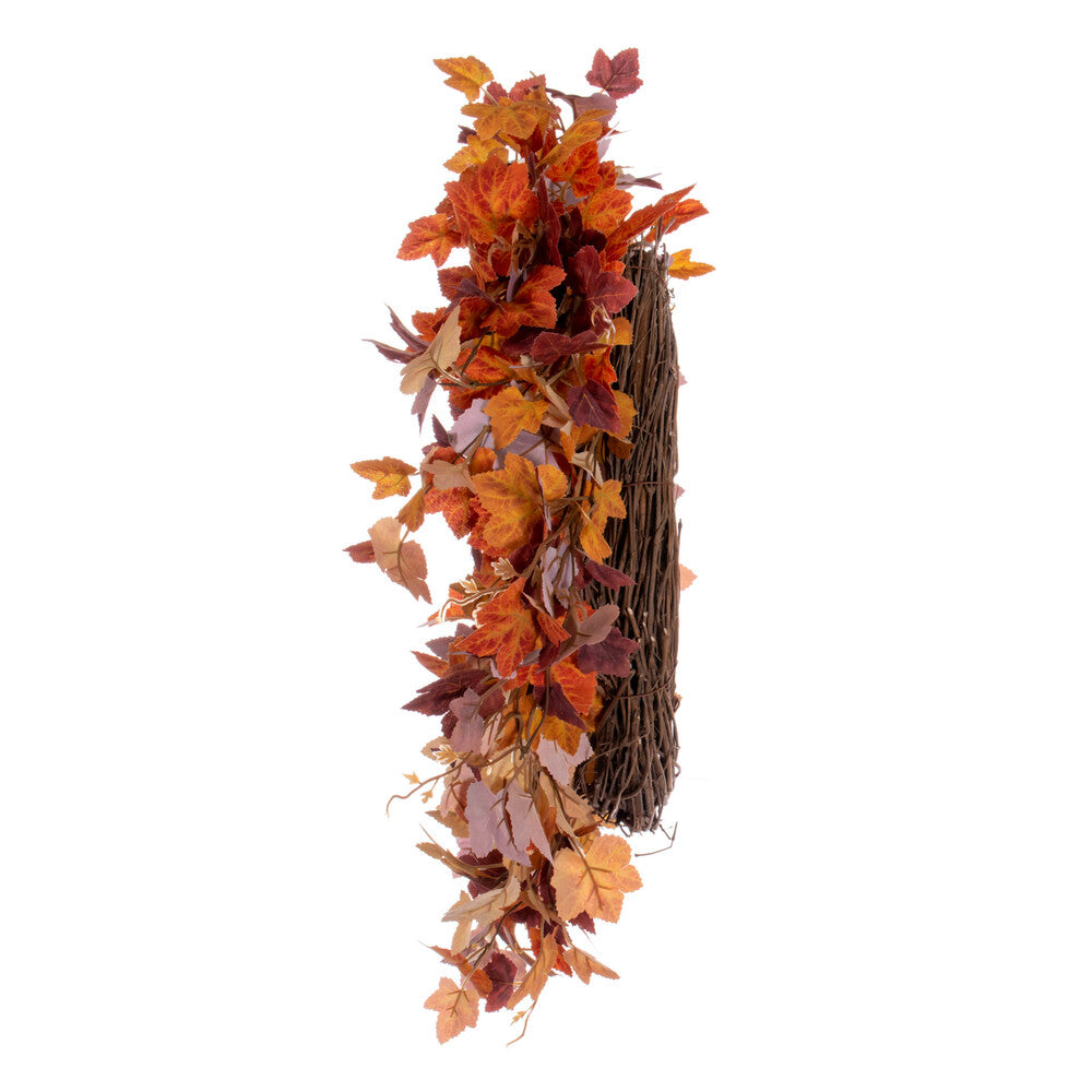 Vickerman 22" Artificial Orange Fall Maple Leaf Wreath.