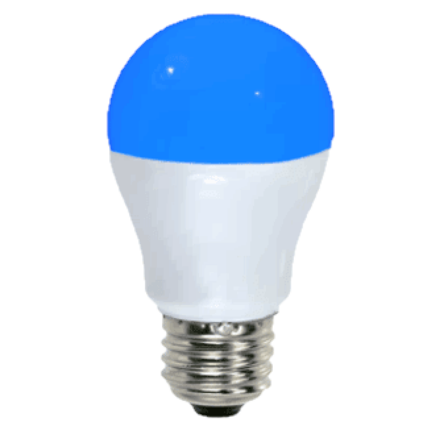 Damar A15 LED Blue Light Bulb 5W 80 Lumen E26 Medium Screw Base for Party Decoration Holiday Lighting Small Light Bulb 120V 200° Beam Angle White Finish Turns Blue When Lit Pack of 6