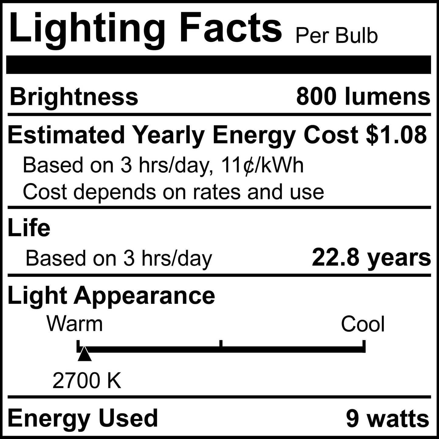 Bulbrite 774280 LED Filament 9 Watt A19 Light Bulb with a Frost Finish and a Medium Screw (E26) Base - 2700K (Warm White Light) 800 Lumens