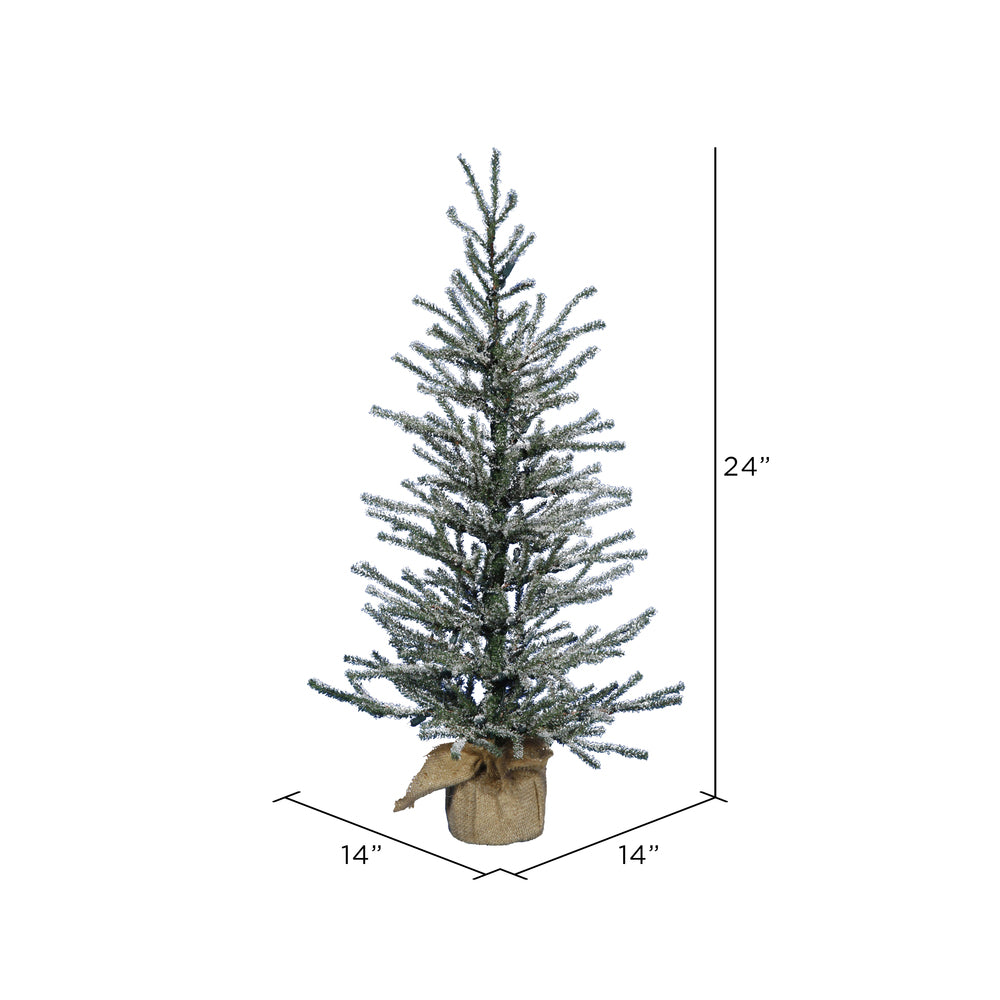 Vickerman 24" Frosted Angel Pine Artificial Christmas Tree Warm White Dura-lit LED Lights