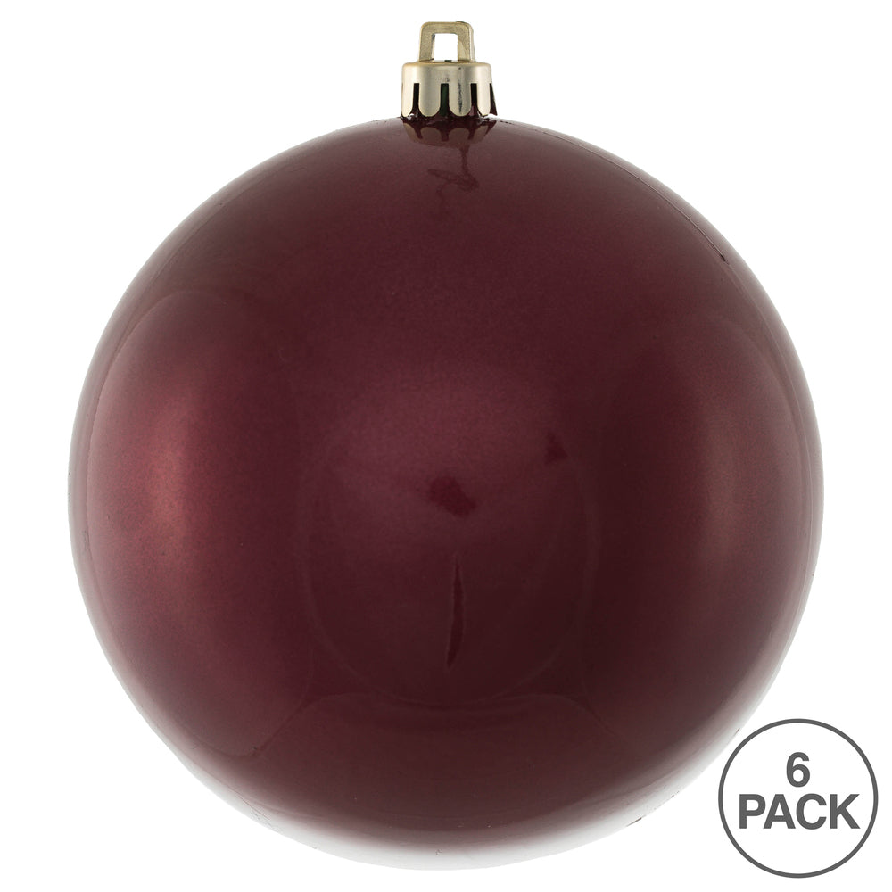 Vickerman 4" Berry Red Candy Ball Ornament 6 per Bag