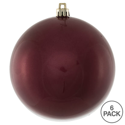 Vickerman 4" Berry Red Candy Ball Ornament 6 per Bag