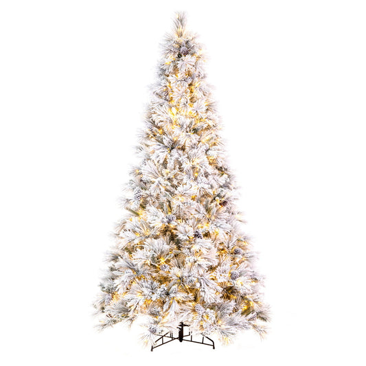 Vickerman 12' x 72" Flocked Atka Pine Artificial Christmas Tree 3mm LED Color Changing Lights