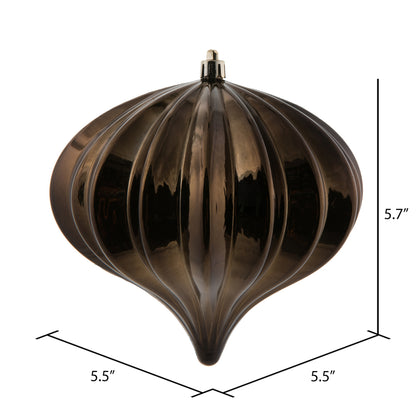 Vickerman 5.7" Chocolate Shiny Onion Christmas Ornament UV treated Set of 3
