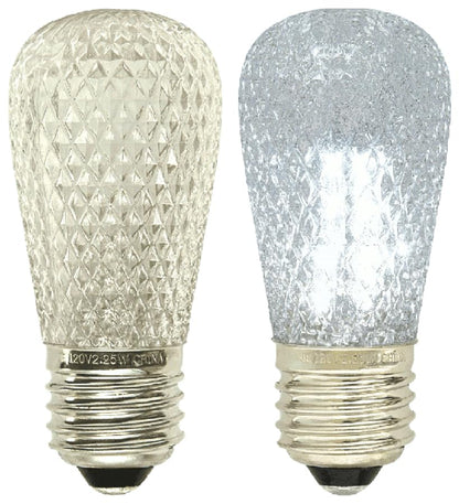 Damar- S14 LED String Light Bulb with Faceted Surface Bright White 5000K 0.8W E26 Medium Base 120V Indoor& Outdoor Rated Pack of 6- Shatterproof Replacement Clear Bulb for Patio Backyard Caf? Bistro