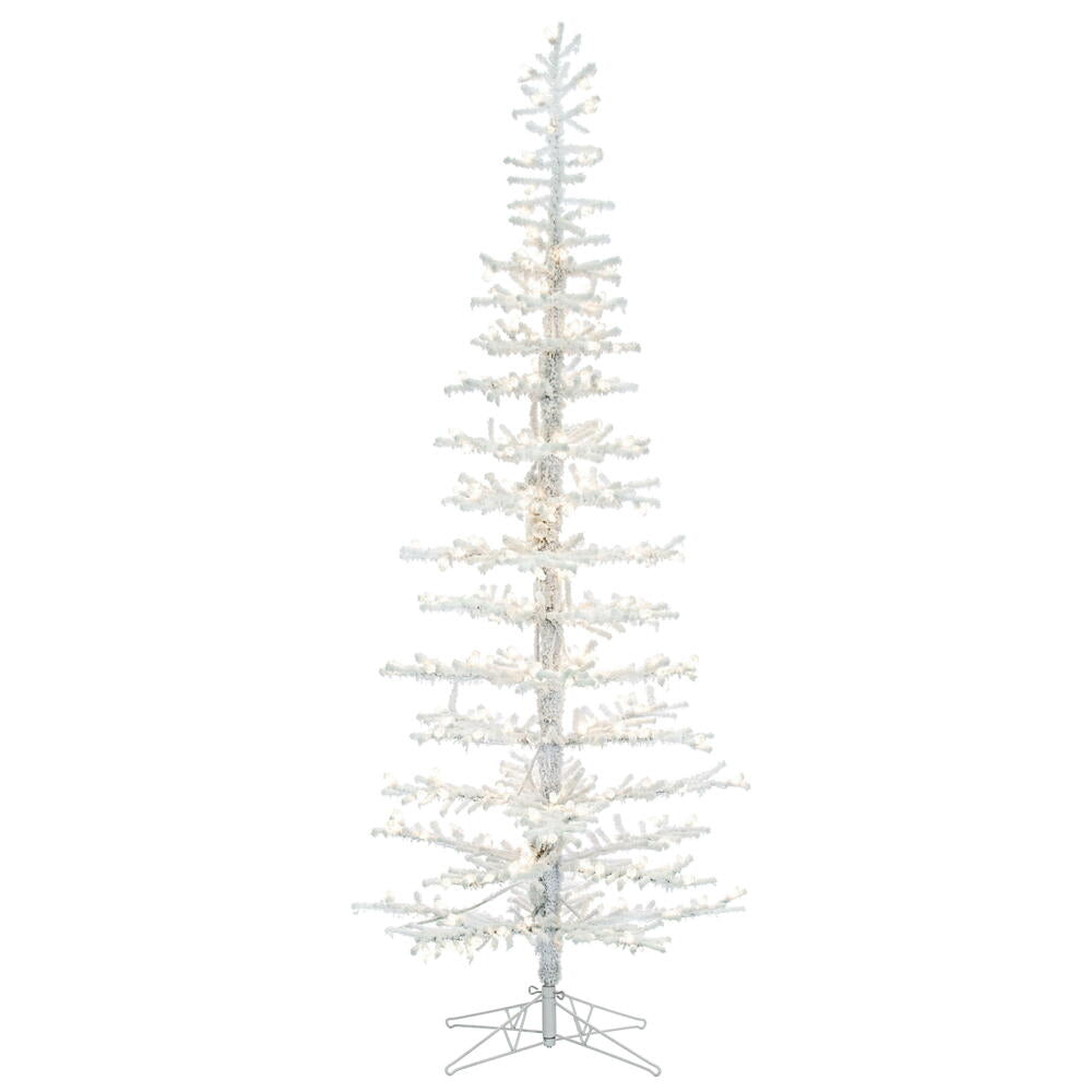 Vickerman 6' x 26" Flocked Kuna Pine Artificial Christmas Tree Warm White LED Lights