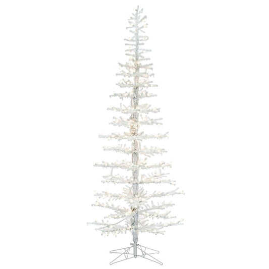 Vickerman 6' x 26" Flocked Kuna Pine Artificial Christmas Tree Warm White LED Lights