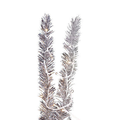 Vickerman 4' x 35" Vintage Aluminum Artificial Tree Warm White Low Voltage LED 3mm Lights.