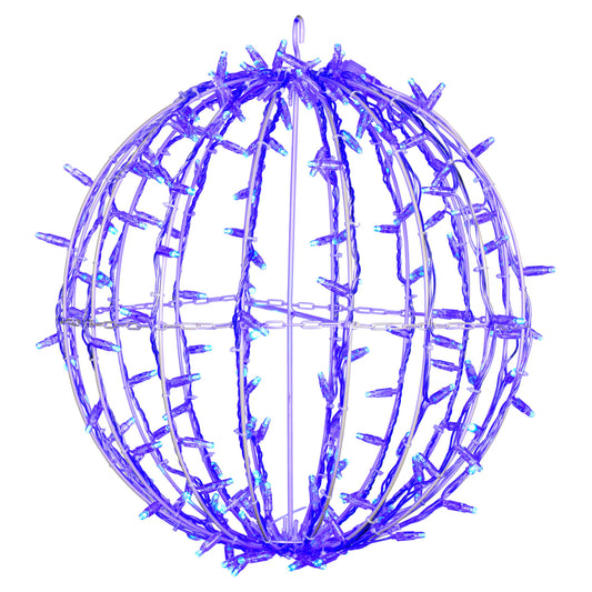 Vickerman 180Lt x 20" Fold Flat Blue LED Jumbo Hanging Sphere.
