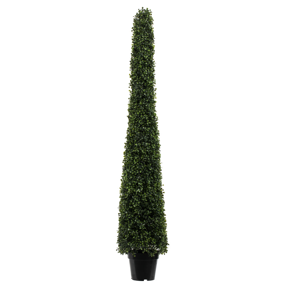 Vickerman 5' Potted Artificial Boxwood Cone.