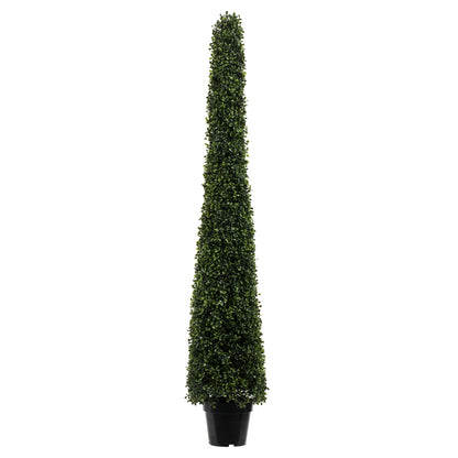 Vickerman 5' Potted Artificial Boxwood Cone.