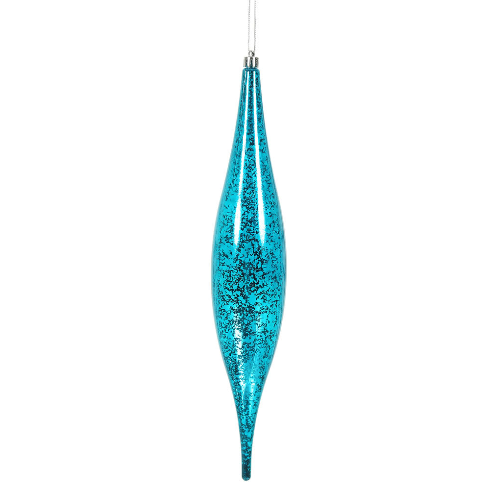 Vickerman 13" Turquoise Mercury Rain Drop Christmas Ornament Pack of 2