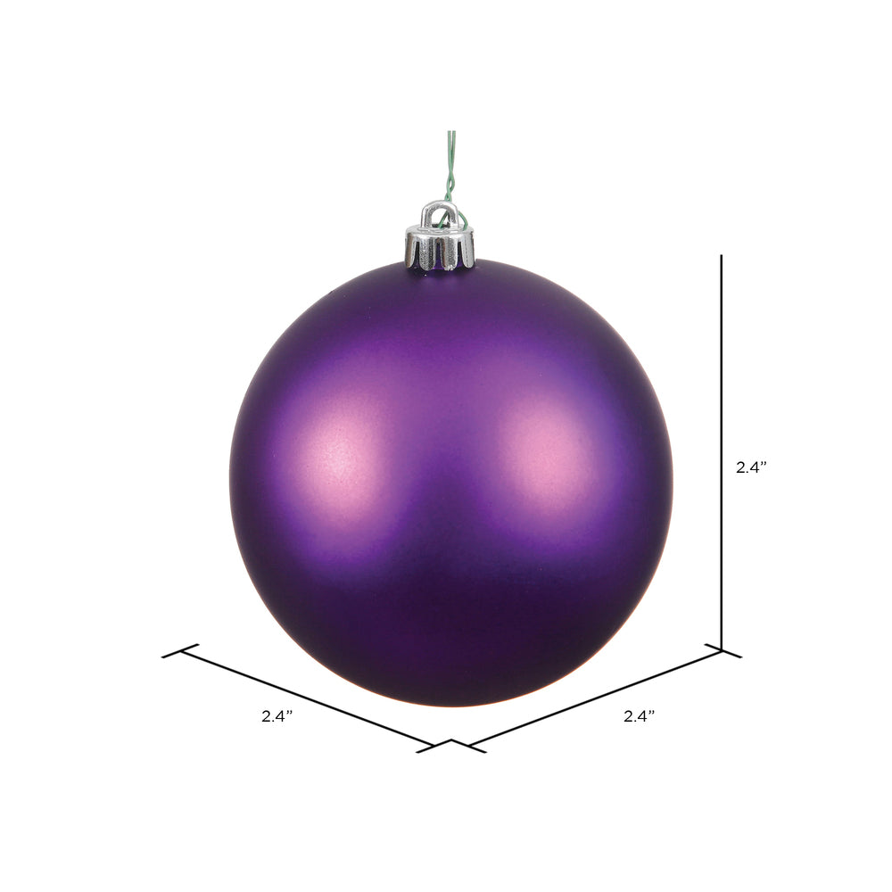 Vickerman 2.4" Plum Matte Ball Ornament 24 per Bag