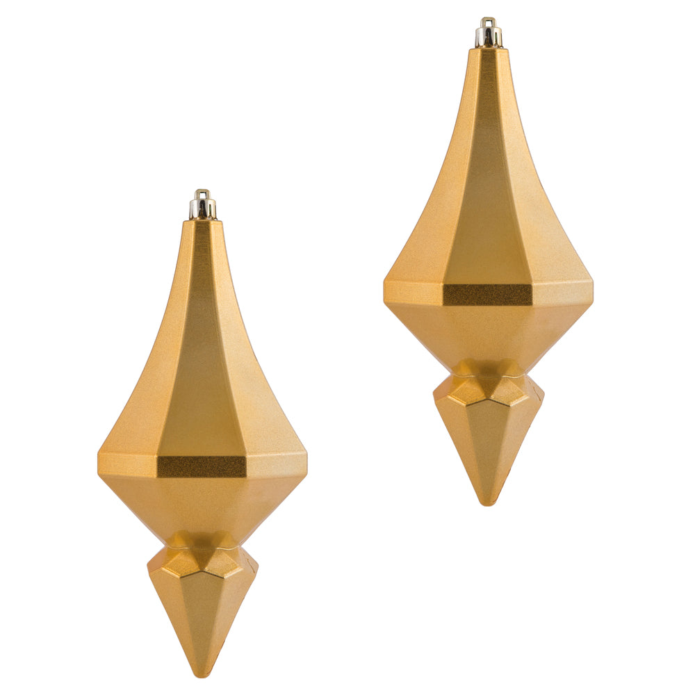 Vickerman 8" Copper/Gold Candy Finish Diamond Finial Ornament Pack of 2