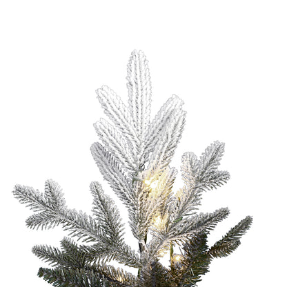 Vickerman 4.5' x 47" Flocked Kamas Fraser Tree Warm White Low Voltage 3MM LED Lights.