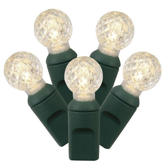 Vickerman 100 Warm White G12 LED Single Mold Light on Green Wire 34' Christmas Light Strand