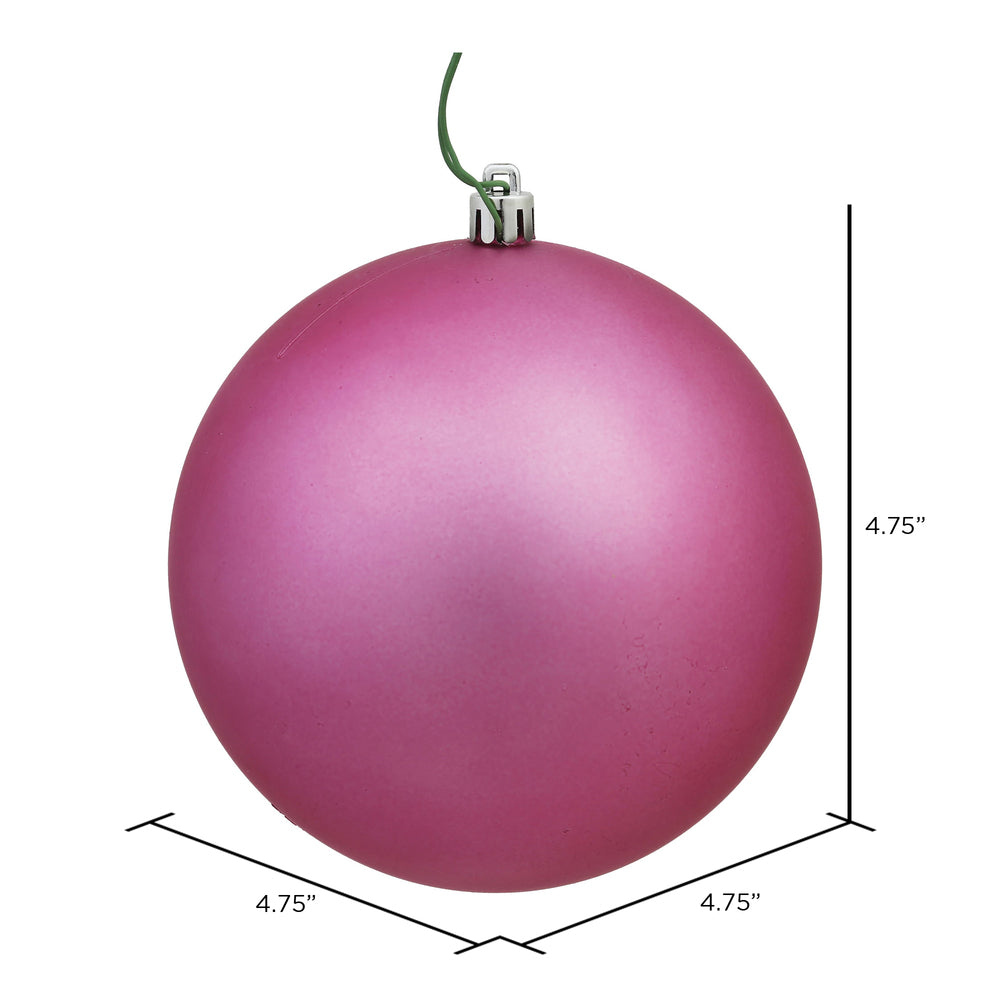 Vickerman 4.75" Mauve Matte Ball Ornament 4 per Bag