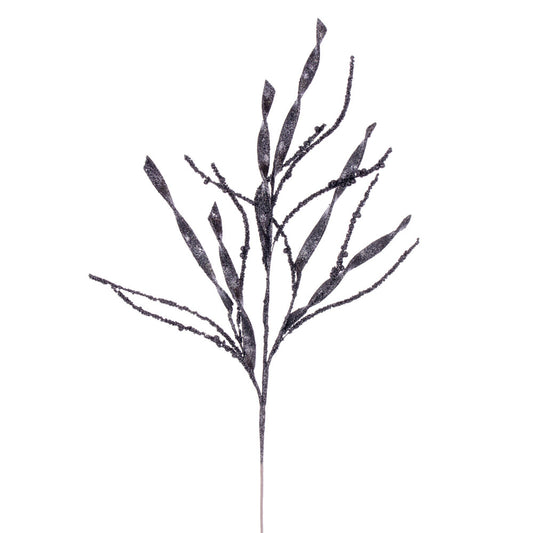 Vickerman 34" Pewter Wavy and Spiral Glitter Spray 6 per bag.