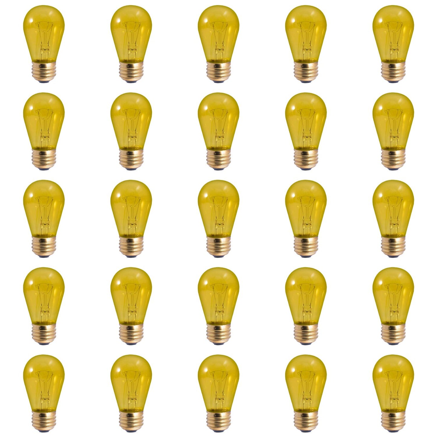 BULBRITE INCANDESCENT S14 MEDIUM SCREW (E26) 11W DIMMABLE LIGHT BULB TRANSPARENT YELLOW 25PK (701811)