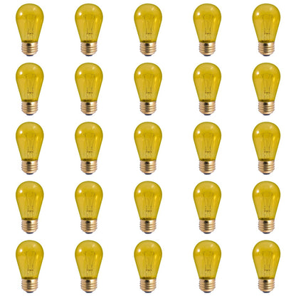 BULBRITE INCANDESCENT S14 MEDIUM SCREW (E26) 11W DIMMABLE LIGHT BULB TRANSPARENT YELLOW 25PK (701811)