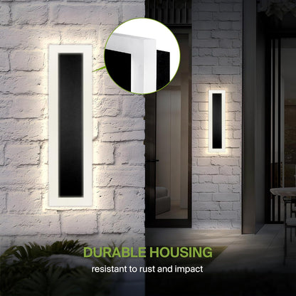 ASD Lighting LED Outdoor Wall Sconce wide acrylic 24" 24W 120-277V CCT Selectable 3000/4000/5000K Dimmable Black ETL