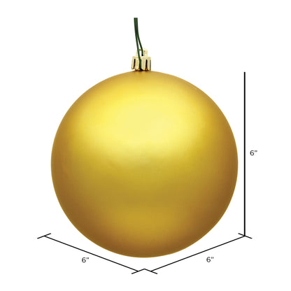 Vickerman 6" Honey Gold Matte Ball Ornament 4 per Bag