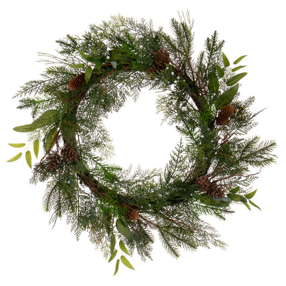 Vickerman 24" Cedar Pine Cone Twig Artificial Christmas Wreath Unlit