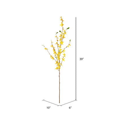 Vickerman 39" Artificial Yellow Forsythia Flower Spray. Includes 4 sprays per pack.