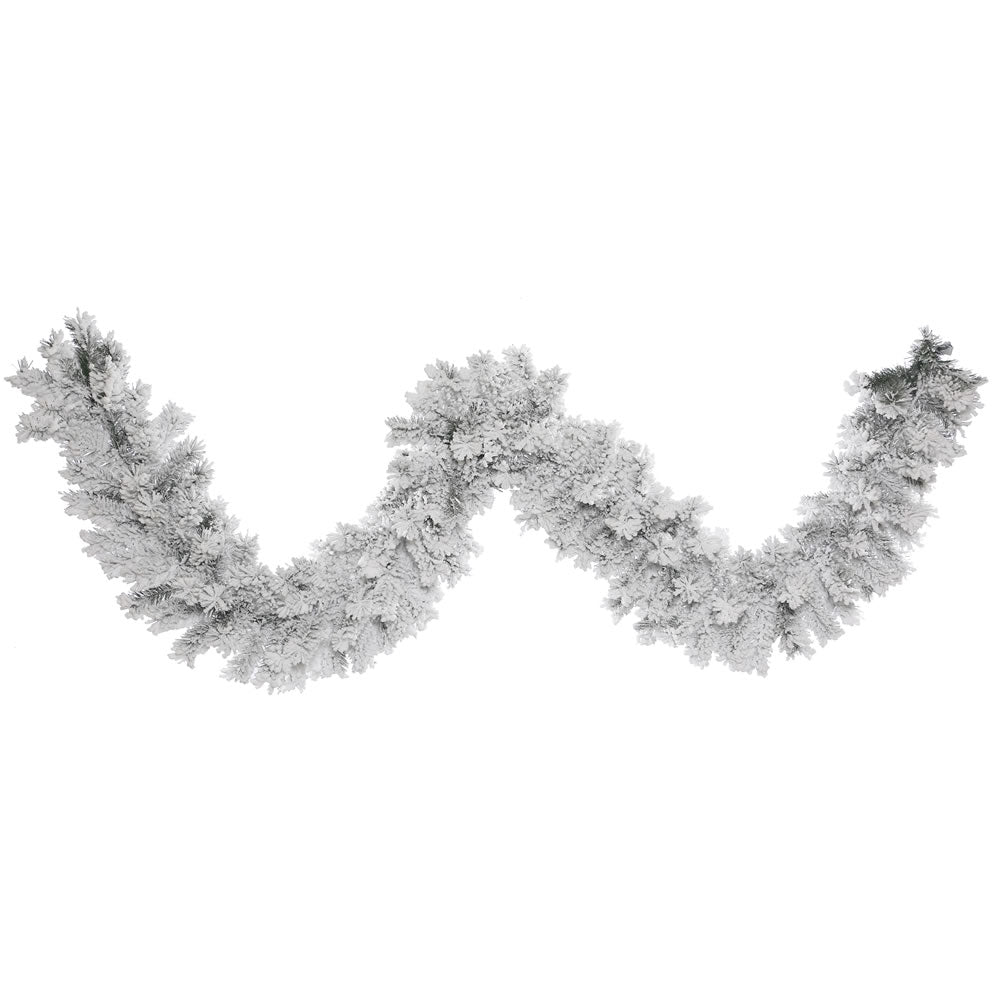 Vickerman 9' Flocked Alaskan Pine Artificial Christmas Garland Unlit