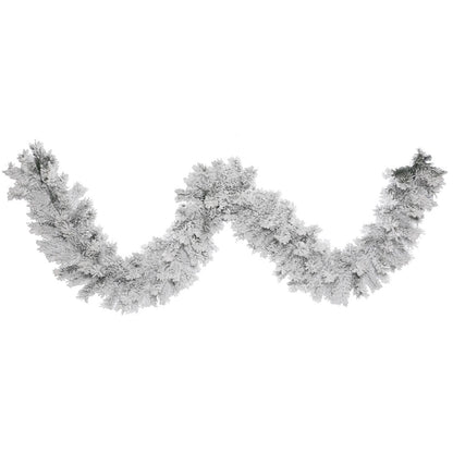 Vickerman 9' Flocked Alaskan Pine Artificial Christmas Garland Unlit