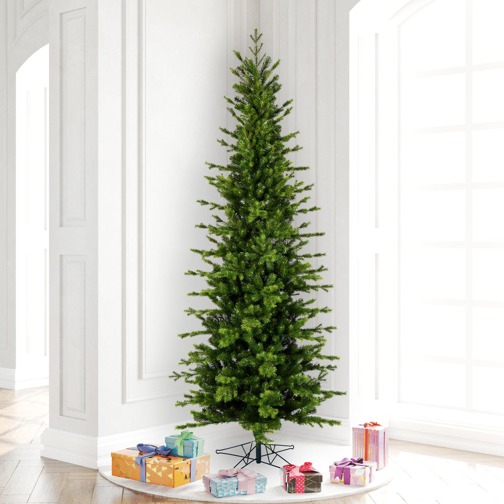 Vickerman 5.5' x 32" Moutauk Pine Artificial Christmas Pencil Tree Warm White Dura-lit LED Lights