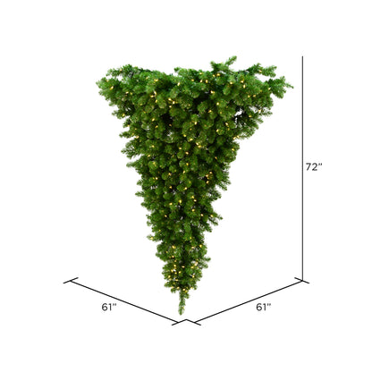 Vickerman 6' American Upside Down Artificial Christmas Half Tree Warm White Dura-Lit® LED Lights