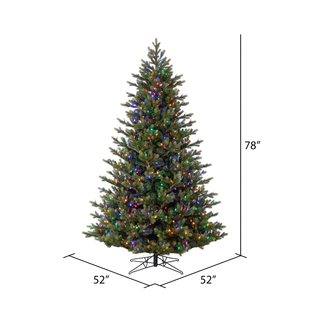 Vickerman 6.5' x 52" Welch Fraser Fir Artificial Christmas Tree Multi-colored Dura-Lit LED lights