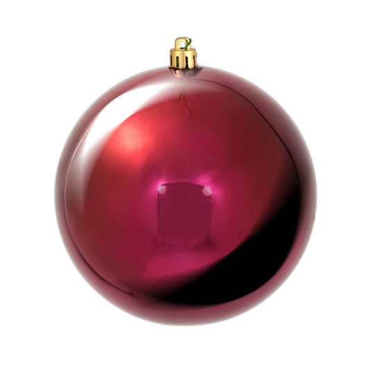 Vickerman 4" Berry Red Shiny Ball Ornament 6 per Bag