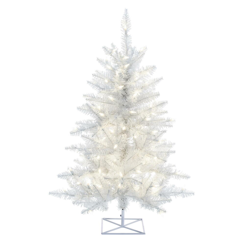 Vickerman 3' White Fir Artificial Christmas Tree Warm White Dura-lit LED Lights