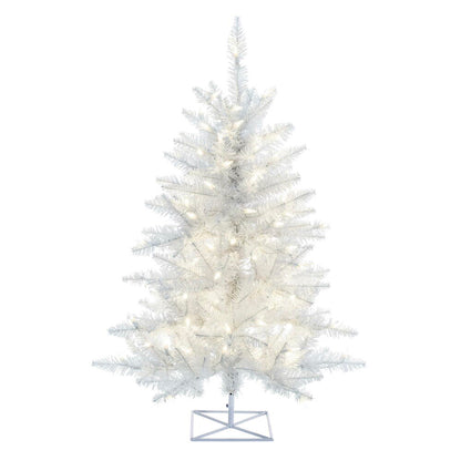 Vickerman 3' White Fir Artificial Christmas Tree Warm White Dura-lit LED Lights
