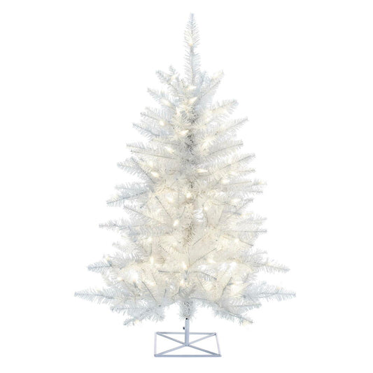 Vickerman 3' White Fir Artificial Christmas Tree Warm White Dura-lit LED Lights