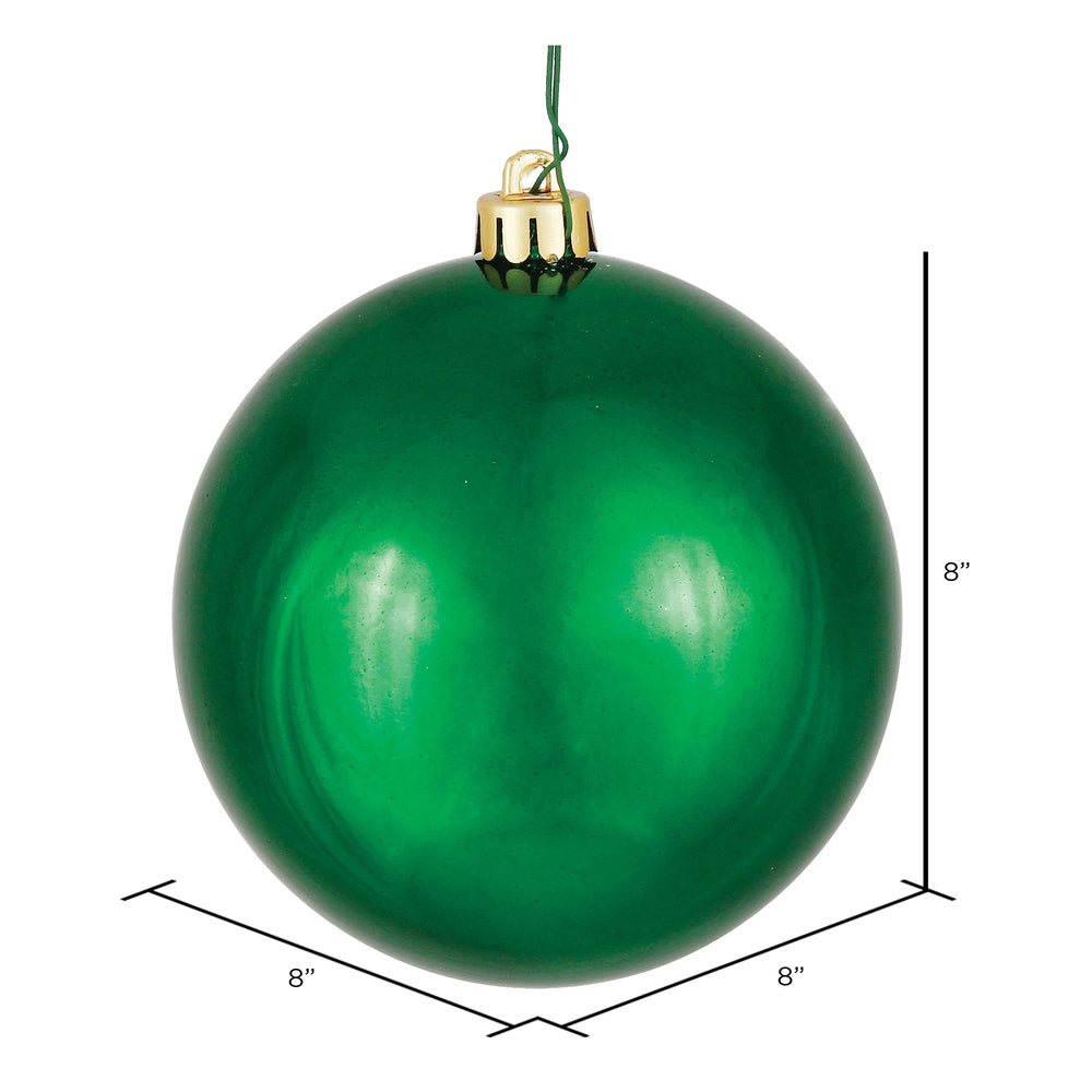 Vickerman 8" Emerald Shiny Ball Ornament