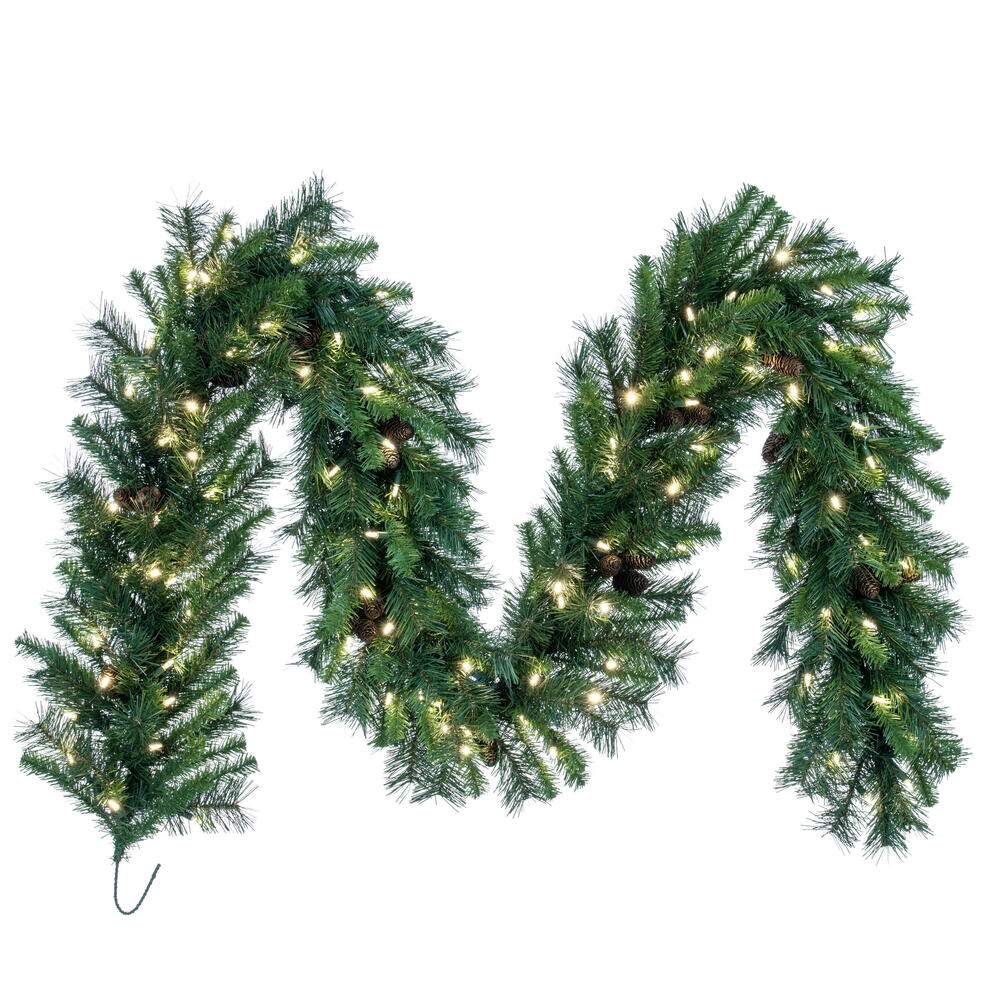 Vickerman 9' Cheyenne Artificial Christmas Garland Warm White LED Lights